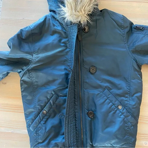 Spiewak Hooded Bomber Jacket Coat Faux Fur Medium - Picture 5 of 8